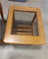 Wood glass top end table