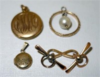GOLD FILLED & UNMARKED GOLD JEWELRY (4)