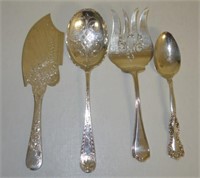 COIN & STERLING SERVICE FLATWARE (4)