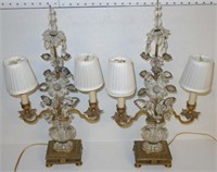 FRENCH CRYSTAL & BRONZE LAMPS