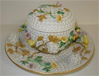 MEISSEN COVERED BOWL & UNDERPLATE