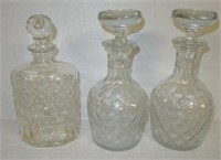 CRYSTAL DECANTERS (3)