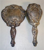 SILVERPLATE BRUSH AND MIRROR
