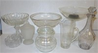 CRYSTAL COMPOTES, BOTTLE, PITCHER BOXES ETC.