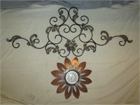 Metal Deco Piece & Metal Sunflower Thermometer