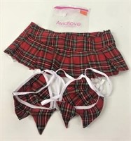 Avidlove Size L Mini Plaid Sexy Lingerie Set