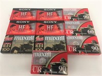 10 New Sealed Sony & Maxell Audio Cassettes