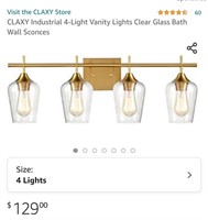 CLAXY Industrial 4-Light Vanity Lights Clear