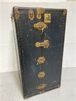 Old upright steamer travel trunk