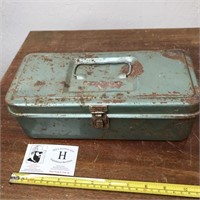 Vintage Green Metal First Aid Box