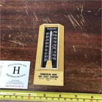 Small Vintage Plastic Thermometer - Monticello ARK