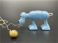 Vintage Space Walking Dog plastic toy on string