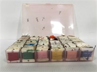 Large collection of thread in organizer case