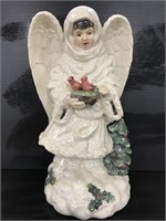 Ceramic angel musical statue