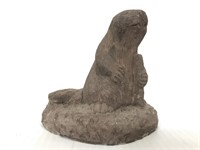 Stone beaver figurine