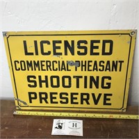 Vintage Metal Sign Licensed Pheasant Hunt Reserve