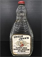 Uncle John’s cane & maple sugar syrup bottle