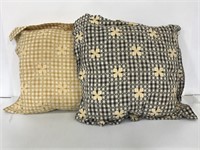 Two Buffalo check embroidered decor pillows