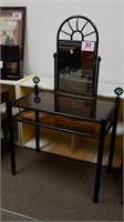 METAL DRESSING TABLE VANITY WITH MIRROR & SMOKE