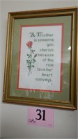 FRAMED CROSS STITCH SENTIMENT 15X12