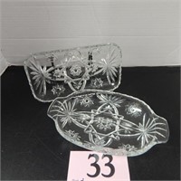 DIVIDED RELISH DISH 10 IN AND TRAY 9 IN