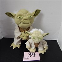 2 YODA PLUSH DOLLS 6-11 IN