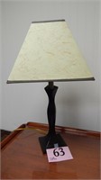WOOD BASE TABLE LAMP 23 IN