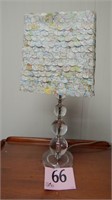 TABLE LAMP WITH SCALLOPED ROAD MAP SHADE 20 IN