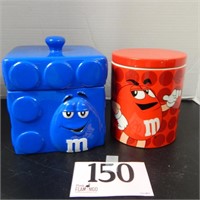 M&M'S CANISTER 6 IN AND COOKIE JAR 7 IN