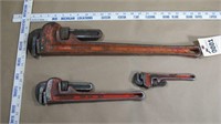 3pc Ridgid Pipe Wrenches