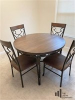 Round Dining Table with Metal Base