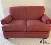 Upholstered Rollback Loveseat by Mayo