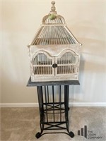 Bird Cage on Metal Stand