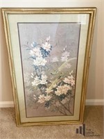 Floral Artwork with Gold Toned Frame