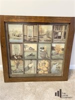 Window Pane Picture with Rustic Wood Frame