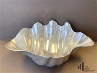 Silver Toned Shell Themed Serving Bowl