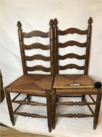 Two Very Nice Antique Ladder Back Chairs