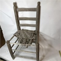Old Weathered Ladder Back Chair