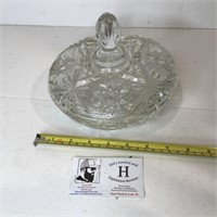 Fancy Clear Glass Covered Dish