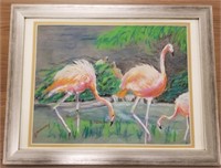 Pink Flamingos Pastel by  Dr. McMurray