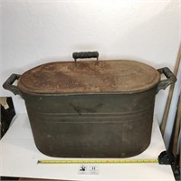 Huge Unusual Metal Pot w/ Lid