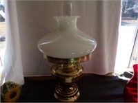 Brass Electric Huricane Lamp Glass Globe