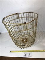 Vintage Large Metal Egg Basket