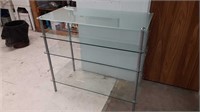 Interlocking module glass shelving unit 4 shelves