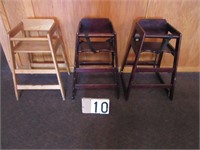 3 wood youth chairs