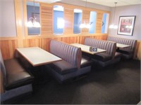 3 section dining booth with table
