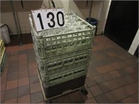 100 water glasses with glass racks