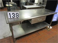 72" stainless steel prep table
