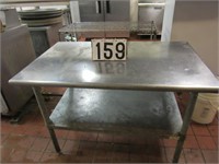 4' stainless steel prep table