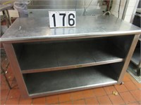 50" stainless steel table with shelves